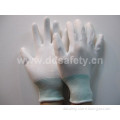 13 Gauge White Nylon Liner Wrist White PU Coated (DPU109)
